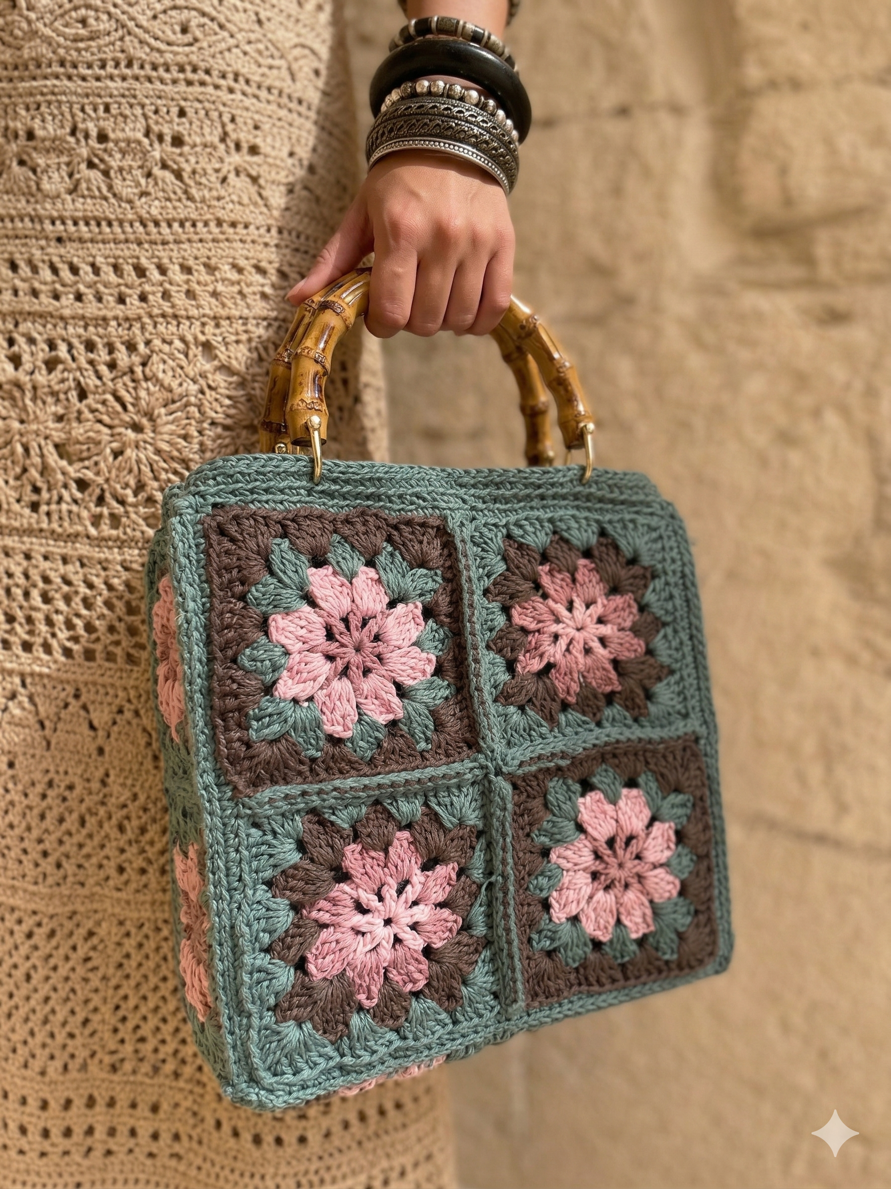 A handmade crocheted piece